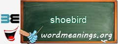 WordMeaning blackboard for shoebird